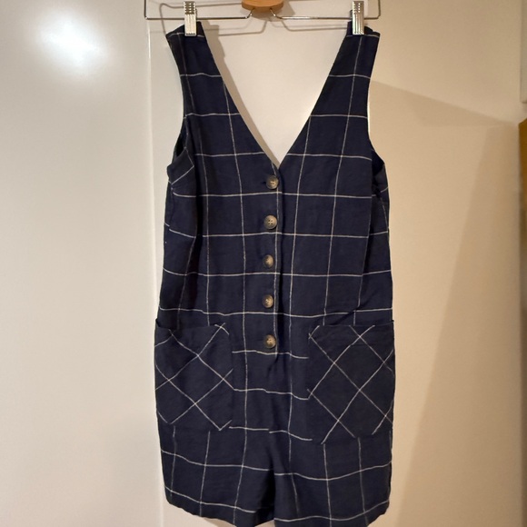 TOPSHOP Check Button Romper - Picture 2 of 4